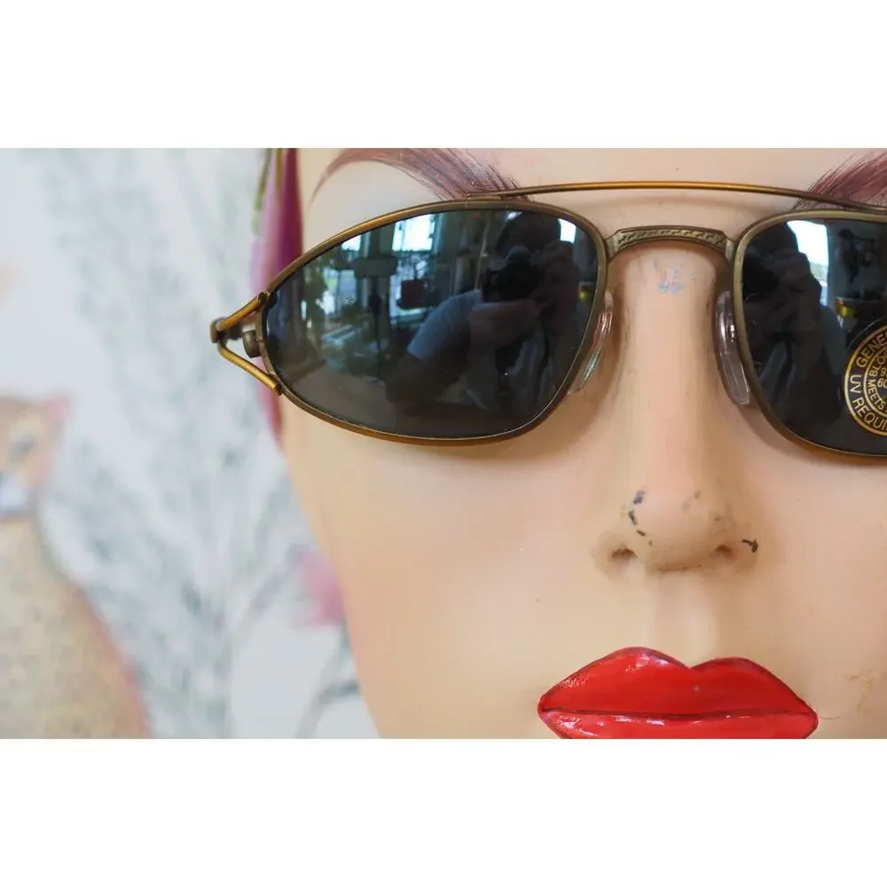 Vintage 1990s Y2K Sunglasses NOS Goth Steampunk Festival Streetwear Matrix Agent